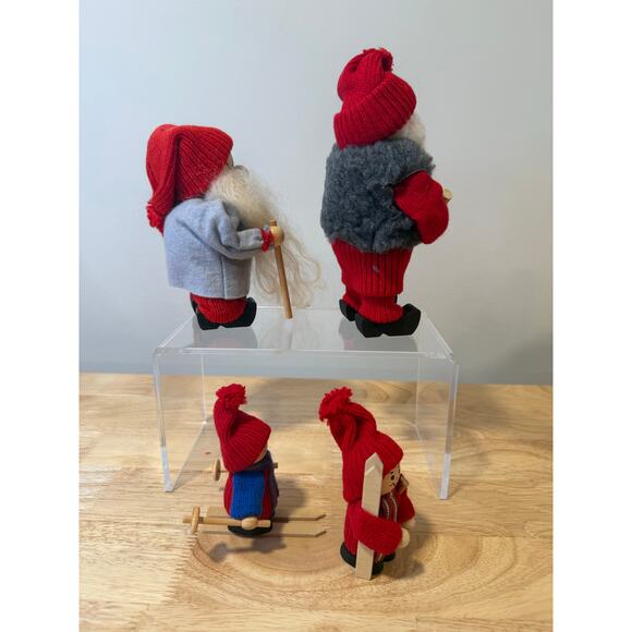 4 Ljungstroms Of Sweden Tomte Wooden Figure Winter Activities Ski Shovel Hike - Picture 7 of 13